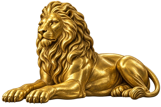 Gold Lion Statue